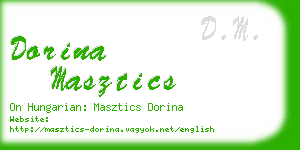 dorina masztics business card